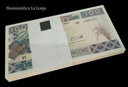 Guinea Lot Bundle 100 Banknotes 100 Francs 2015 Pick A47 Sc Unc - Guinea