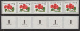 R91 (2854) En 1999 Fleur Buzin Géranium En Bande De 5 Belgïe Belgique Neuf ** - Rouleaux