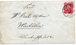 69791 - Deutsches Reich - 1887 - 10Pfg GAUmschlag MAINZ -> WIESBADEN, Li Senkr Bug - Lettres & Documents