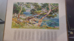 1927  CAP MARTIN ILLUSTRATEUR  AQUARELLE DE LESSIEUX GRAND CALENDRIER 35.5 / 48.5 CM - Grand Format : 1921-40