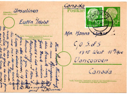 69798 - Bund - 1956 - 10Pfg Heuss I GAKte M ZusFrankatur EUTIN -> Vancouver, BC (Canada) - Covers & Documents