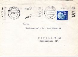 69801 - Bund - 1957 - 40Pfg Heuss II EF A Bf BREMEN - ... LUFTSCHUTZ-VERBAND -> West-Berlin - Briefe U. Dokumente