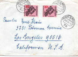 69802 - Bund - 1964 - 2@20Pfg Ottobeuren A Bf FREIBURG -> Los Angeles, CA (USA) - Storia Postale