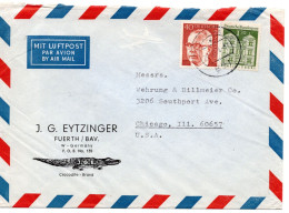 69805 - Bund - 1974 - 1,30DM Gr.Bauten MiF A LpBf FUERTH -> Chicago, IL (USA) - Lettres & Documents