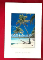 CP Polynésie Plage De Tetiaroa Photo T. Sylvain - CAD 20-07-2004 Pour Famille Gaudier Pleumeur Bodou - Polynésie Française