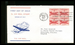 USA - FDC 1947  -  Cent 5  Air Mail Stamp - - 1941-1950