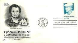 USA - FDC 19808 -  WASHINGTON - FRANCES  PERKINS - 1971-1980