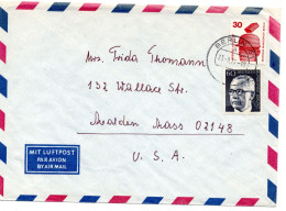 69812 - Berlin - 1972 - 60Pfg Heinemann MiF A LpBf BERLIN -> Malden, MA (USA) - Storia Postale