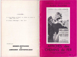 Affiches Des Chemins De Fer - N° 1 - PREMIERE Et DEUXIEME SERIE DEBUT DU XXe SIECLE Fildier - 20 Pages - Railway & Tramway