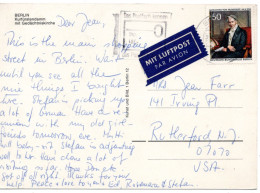 69819 - Berlin - 1969 - 50Pfg Humboldt EF A LpAnsKte BERLIN - ... -> Rutherford, NJ (USA) - Lettres & Documents