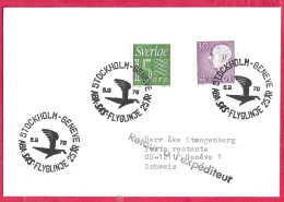 SVERIGE - 25 YEARS SAS FLIGHT FROM STOCKHOLM TO GENEVE *6.9.1970* ON COVER - Covers & Documents