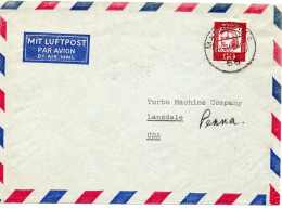 69822 - Bund - 1965 - 60Pfg Schiller EF A LpBf MANNHEIM -> Lansdale, PA (USA) - Storia Postale