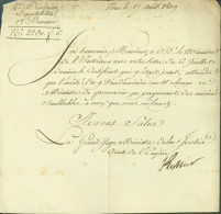 Révolution Empire Lettre Autographe Signature Claude Ambroise Régnier Juge Ministre Justice Comte Duc Massa-Carrara - Político Y Militar