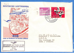 Berlin West 1958 Lettre Par Avion Poste Restante De Frankfurt Aux Italy - Lufthansa (G22839) - Cartas & Documentos