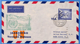 Berlin West 1957 Lettre Par Avion De Berlin Aux USA - Lufthansa (G22842) - Lettres & Documents