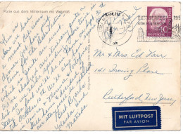 69829 - Bund - 1954 - 40Pfg Heuss I EF A LpAnsKte MUENCHEN - OKTOBERFEST ... -> Rutherford, NJ (USA) - Storia Postale