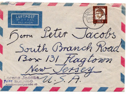 69832 - Bund - 1963 - 80Pfg Kleist EF A LpBf STUTTGART -> Flagtown, NJ (USA) - Covers & Documents