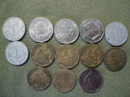 LOT DE 13 PIECES DIFFERENTES DE 1 FRANC. 1921 / 2001 - Mezclas - Monedas