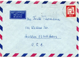69838 - Bund - 1966 - 60Pfg Schiller EF A LpBf KOELN - ... -> Malden, MA (USA) - Briefe U. Dokumente