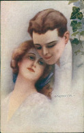 MONESTIER SIGNED 1910s POSTCARD - COUPLE - SERIE 878 (4698) - Castelli