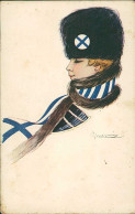 NANNI  SIGNED 1910s POSTCARD - WOMAN FROM FINLAND WITH SCARF AND USHANKA - N.204/1  (4700) - Nanni