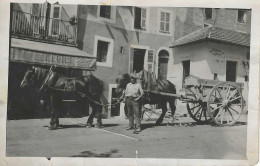 06 ROQUEBILLIERE CARTE-PHOTO BAR DE LA REGION ATTELAGE VALLEE DE LA VESUBIE ALPES MARITIMES - Roquebilliere