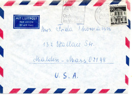 69851 - Bund - 1971 - 90Pfg Gr.Bauten EF A LpBf BERLIN - ... -> Malden, MA (USA) - Storia Postale