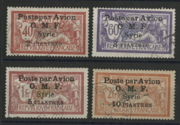 SYRIE POSTE AERIENNE N° 10 à 13 Type Merson Cote 188 € Série Complète Oblitérés. TB - Airmail