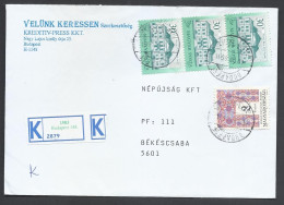 Hungary, Inland Registered Cover "K", 1999.. - Brieven En Documenten