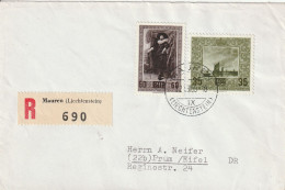 Liechtenstein Lettre Recommandée Mauren 1955 - Cartas & Documentos