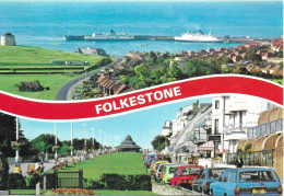 SCENES FROM FOLKESTONE, KENT, ENGLAND. UNUSED POSTCARD   Zf4 - Folkestone