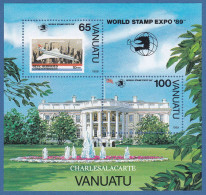 VANUATU  1989  WORLD STAMP EXPO M.S. CONCORDE & WHITE HOUSE  S.G. MS 537  U.M. - Vanuatu (1980-...)