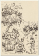 Vendanges En Languedoc Au Moyen-Age - Montferrier Et Le Pic St Loup  (illustration De G.Jeanjean) - Languedoc-Roussillon