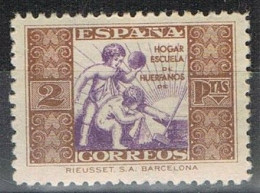 Sello BENEFICENCIA España, 2 Pts Rieusset, Edifil Num 7 ** - Charity