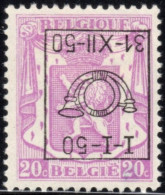 Typo 601Cu  Omgek.opdruk / Surch.renv.   Mh / * - Typo Precancels 1936-51 (Small Seal Of The State)