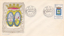 COAT OF ARMS, HUELVA TOWN, SPECIAL COVER, OBLIT FDC, 1963, SPAIN - Other & Unclassified