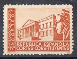 Sello Franquicia Postal  CORTES CONSTITUYENTES, Variedad Color Naranja Claro ** - Postage Free