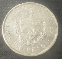 AÑO 1933. 1 PESO PLATA. PESO 26.6 GR. - Cuba