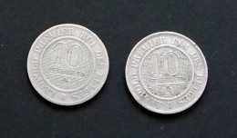 10 Cent X2  1861 + 1862 Leopold I - 10 Cent