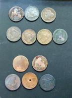 2 Cent (koper) Leopold I - 7 Stuks 1846+1856+1861+1862+1863+1864+1865 +5 Stuks Slecht - 2 Centimes