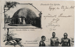 C. P. A. : RWANDA ,BURUNDI : Deutsch Ost Africa : Ruanda Hütten U. Leute, WARUNDI, Leute Mit Nasenklemmer, Stamp In 1908 - Rwanda