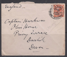 Ireland 1922 2d Provisional Overprint Cover To UK Captain Harkeness - Storia Postale