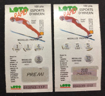 SUB 115 S,  2 Lottery Tickets, Spain, Catalunya, Loto Rapid "Esports D'Hivern", "Winter Sports", « SKI JUMPING » - Billets De Loterie