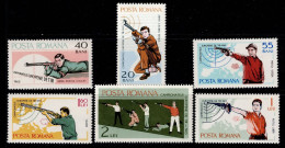 2858- ROMANIA - 1965 - SC#: 1748-1753. EUROPEAN SHOOTING CHAMPIONSHIP - Tiro (armi)