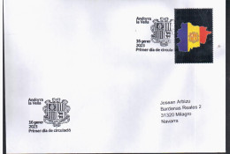 ANDORRA SPD FDC 2023 ESCUDO BANDERA FLAG ARMS - Lettres & Documents