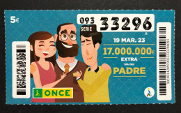 SUB 115 S,  1 Lottery Ticket, Spain, ONCE, « DÍA DEL PADRE », « FATHER's DAY », 2023 - Billets De Loterie