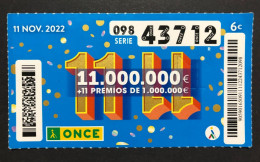SUB 115 S,  1 Lottery Ticket, Spain, ONCE, « 11/11 DE LA ONCE », 2023 - Billets De Loterie