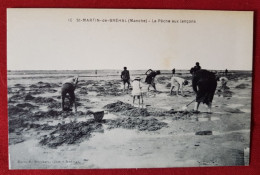 CPA - St Martin De Bréhal -(Manche) - La Pêche Aux Lançons - Brehal