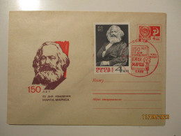 USSR RUSSIA   1968  KARL MARX  SPECIAL CANCELLATION RED   , FDC COVER ,0 - 1960-69