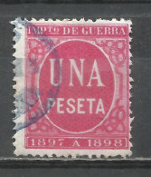 8527B-SELLO FISCAL IMPUESTO GUERRA 1897-1898 1 PESETA  EDIFIL ALEMANY SPAIN REVENUE FISCAUX . - Impuestos De Guerra